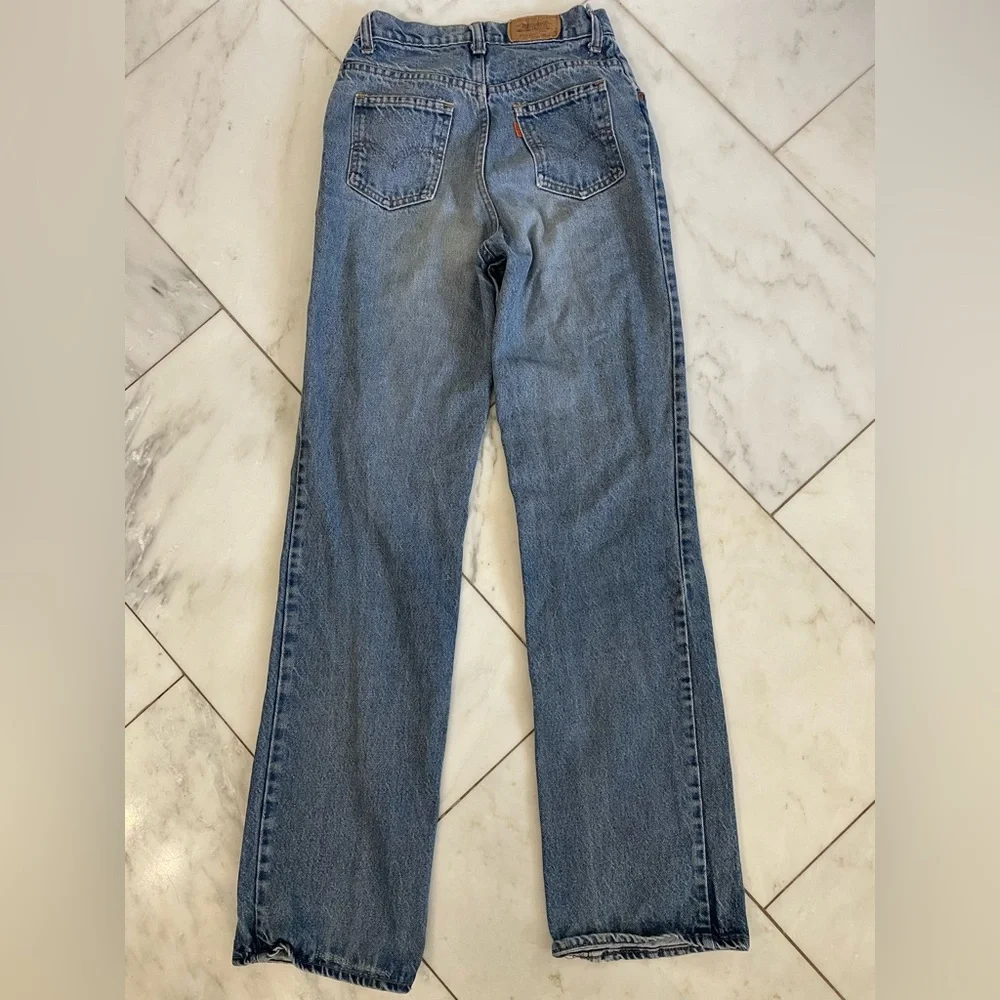 Vintage Levi’s orange tag denim jeans size 9 (waist 25) medium wash EUC - Picture 7 of 11